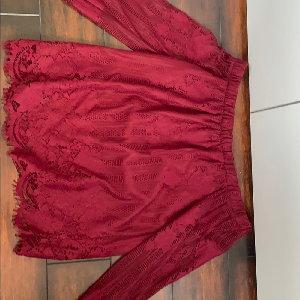 Lace off the shoulder blouse